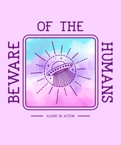 T-Shirt Design Creator with a UFO Icon and a Trendy Style 2764c