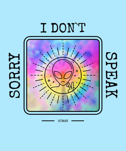 T-Shirt Design Template with a Peaceful Alien Icon 2764d