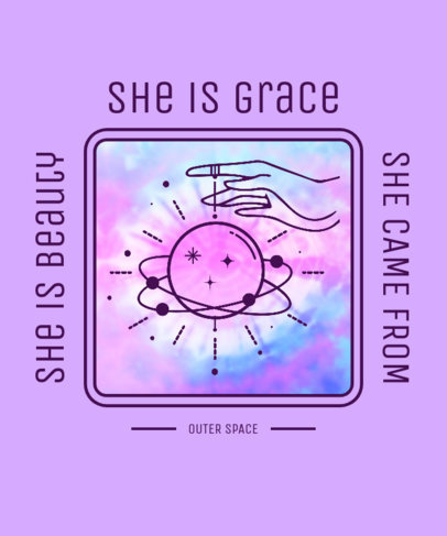 Girly T-Shirt Design Template for a Fan of Aliens 2764g