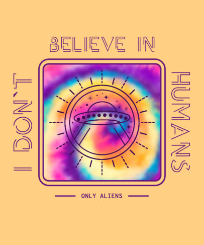 Colorful Alien-Themed T-Shirt Design Maker with a Fun Quote 2764h