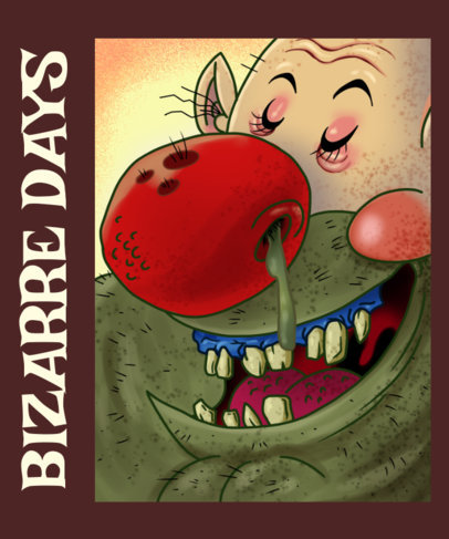 T-Shirt Design Generator with a Grotesque Cartoon Character