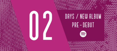 Facebook Cover Template Featuring a Daily Countdown for a New Album Release