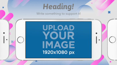 Mockup of an iPhone 7 in Landscape Position Featuring a Customizable App Screenshot