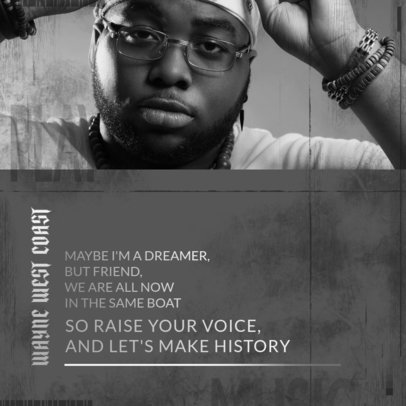 Monochromatic Instagram Post Maker Featuring Rap Lyrics 2756i