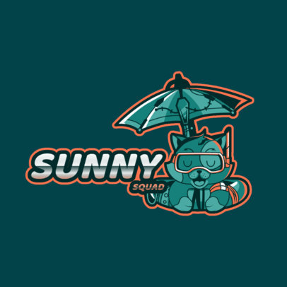 Logo Template Inspired by Fortnite Featuring a Kitty with a Diving Mask 3498h