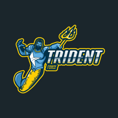 Logo Template for Gamers Featuring a Strong Merman With a Trident 3498i