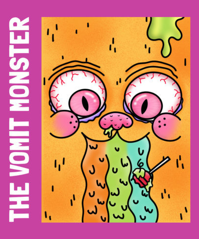 Gross T-Shirt Design Maker with a Vomiting Monster Graphic