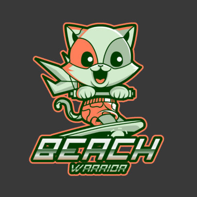 Logo Generator for Fortnite Fans Featuring a Cute Feline Character Surfing 