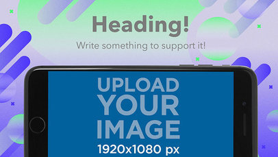 Mockup of an iPhone 7 in Landscape Position with a Customizable Header