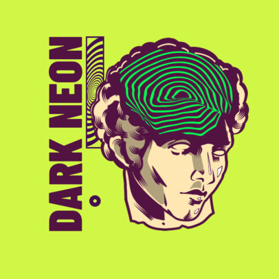 Clothing Brand Logo Template with a Surreal Graphic