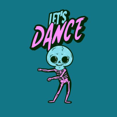 Clothing Brand Logo Maker with a Skeleton Doing a Funny Dance