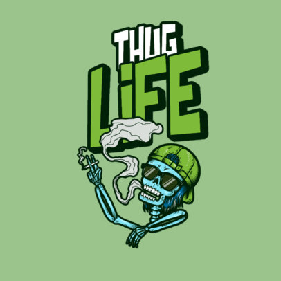 Clothing Brand Logo Maker with a Funny Skeleton Smoking MJ 3492i