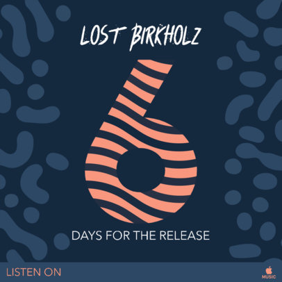 Instagram Post Maker for a Countdown Featuring a Number with a Striped Texture 2759h