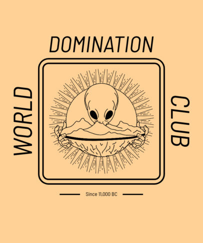 Fun T-Shirt Design Maker with an Alien-Themed Emblem 2764e