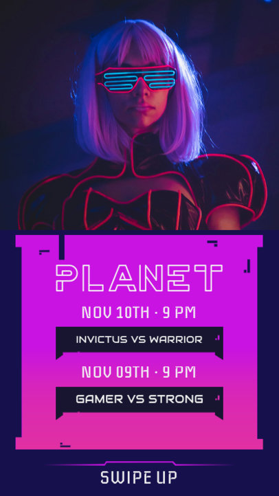 Instagram Story Template for Gaming Livestream Dates