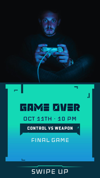 Gaming-Themed Instagram Story Maker Featuring a Final Livestream Date