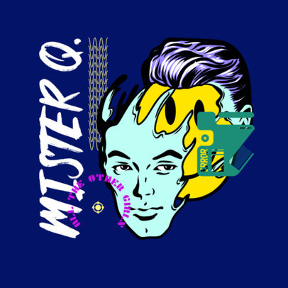 Logo Creator for a Musician Featuring a Distorted Man's Face 3486l