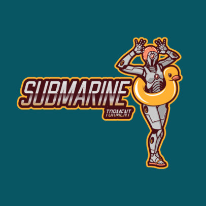 Gaming Logo Maker Featuring a Robot With an Inflatable Duck 
