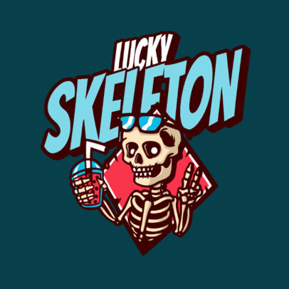 Streetwear Logo Maker Featuring a Funny Skeleton Clipart