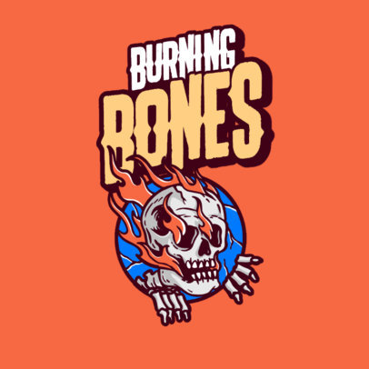 Streetwear Logo Creator with a Burning Skeleton Emblem