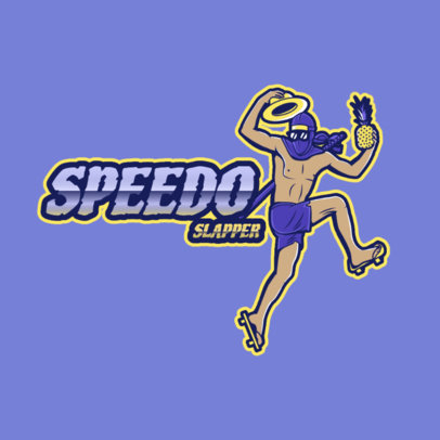 Gaming Logo Creator Featuring a Bizarre Character in Swim Trunks