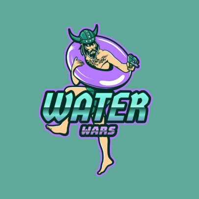 Logo Maker for a Gaming Team Featuring a Viking with a Floating Ring