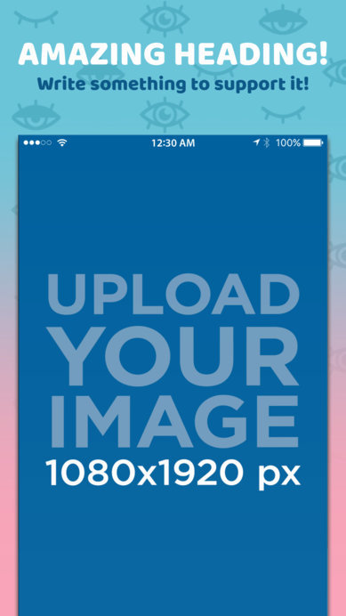 Mockup of a Portrait Position Screenshot with a Customizable Header
