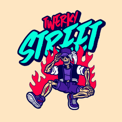 Streetwear Logo Generator Featuring a Dancing Skeleton