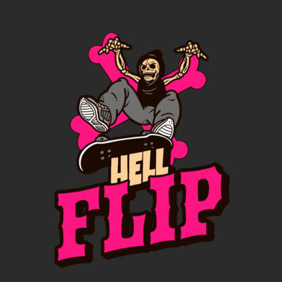 Streetwear Logo Generator Featuring a Skeleton With a Skateboard 