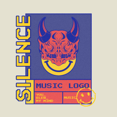 Logo Maker for a Musician Featuring a Devilish Emoji Graphic