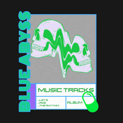 Music-Themed Logo Creator Featuring Distorted Skeletons 3484i
