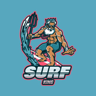 Gaming Logo Maker Featuring a Mythologic Surfing God