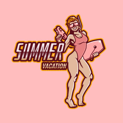 Logo Maker for a Gaming Channel with a Female Lifeguard Illustration 3498j