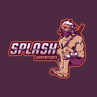 Gaming Logo Template Featuring a Ninja in a Swimsuit