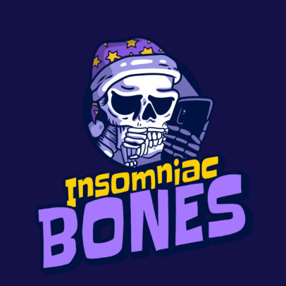 Logo Maker for an Urban Apparel Brand Featuring a Skull in Pijamas 3492o