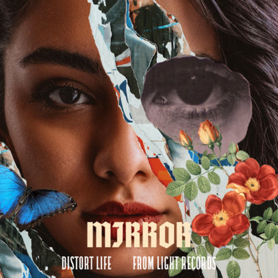 Cover Creator for a Music Album Featuring Collage Items 2763c