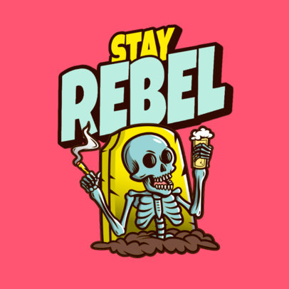 Fun Logo Maker with the Graphic of a Skeleton Coming From the Grave 3492n