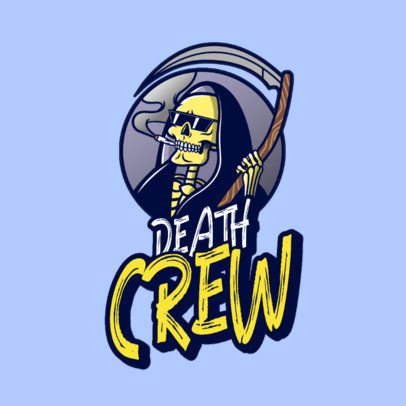 Streetwear Logo Generator Featuring a Smoking Reaper
