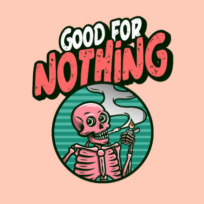 Funny Logo Generator with a Big-Eyed Skeleton Illustration 3492r