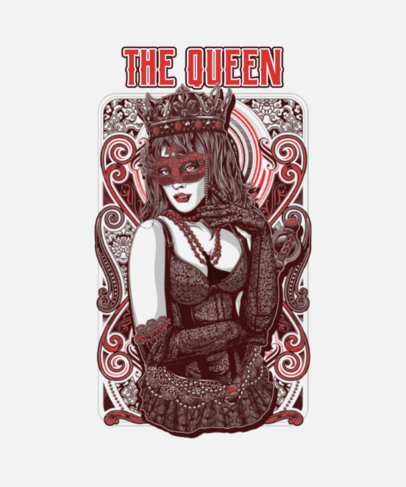 Gothic T-Shirt Design Creator Featuring a Woman in Lace 2408c-el1