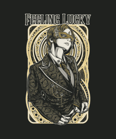 T-Shirt Design Creator with a Detailed Illustration of a Campy Character 2408e-el1