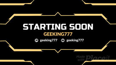 Twitch Starting Soon Screen Video Maker with Hexagonal Graphics 760