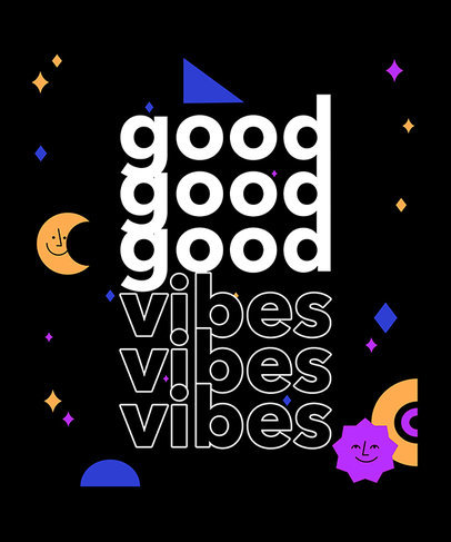 Colorful T-Shirt Design Maker Featuring a Text Repetition Style