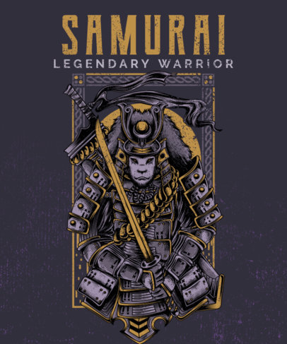 T-Shirt Design Maker with an Illustrious Samurai Warrior 2415a-el1