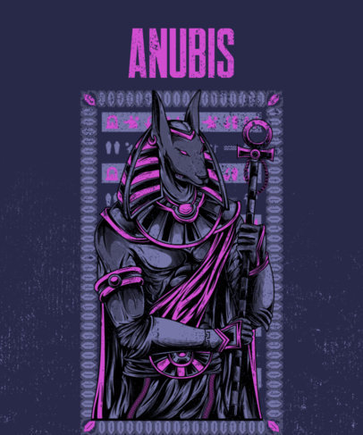T-Shirt Design Featuring an Illustration of Anubis 