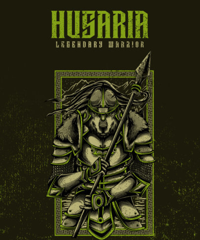 T-Shirt Design Featuring a Powerful Hussar 2451e-el1