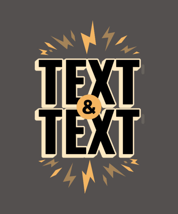 Placeit - T-Shirt Design Template Featuring Bold Text with Framing Graphics