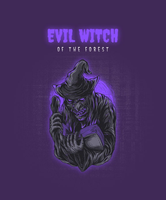 Placeit - T-Shirt Design Template with an Evil Witch Graphic