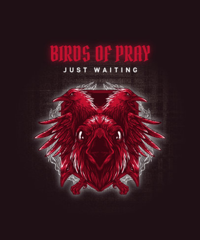 Illustrated T-Shirt Design Maker Featuring a Scary Crow Graphic