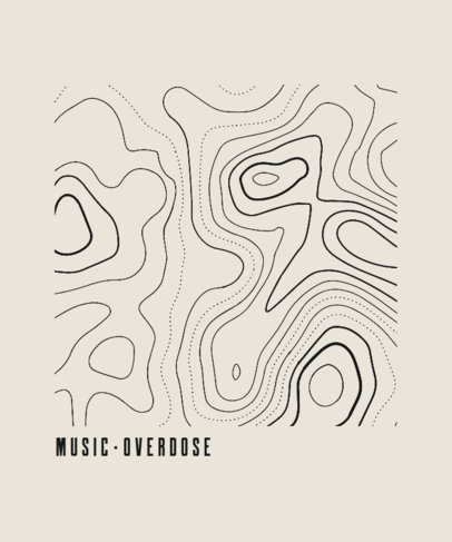 Music T-Shirt Design Creator with a Trippy Map Graphic